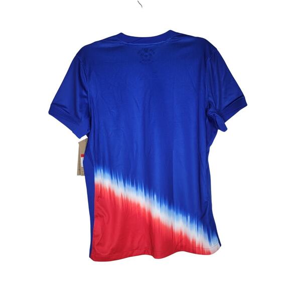 Nike USA 2024 Home Soccer Jersey Womens Large Blue Red Dri Fit Wicking Stretch - Picture 2 of 9